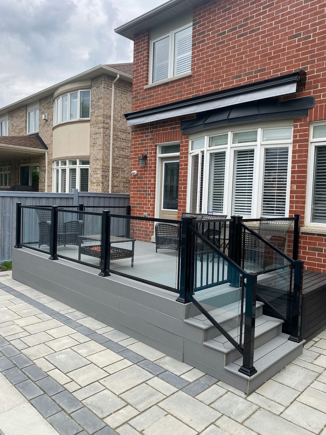 glass deck railings with gate