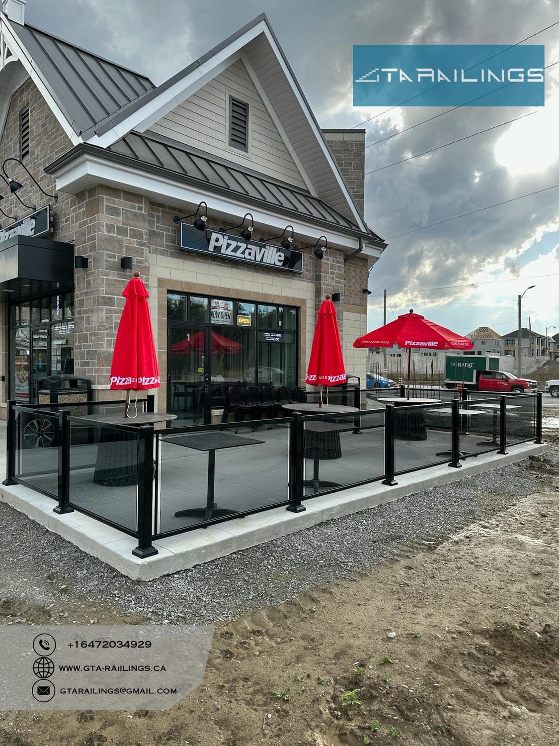 Past Projects | Aluminum Glass Railing for Woodbridge Restaurant