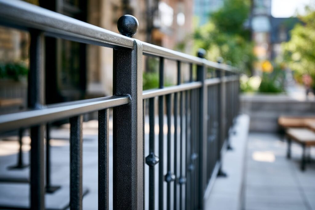 Patio railing guard fabrication detail showing the engineered requirements beyond AGCO approval